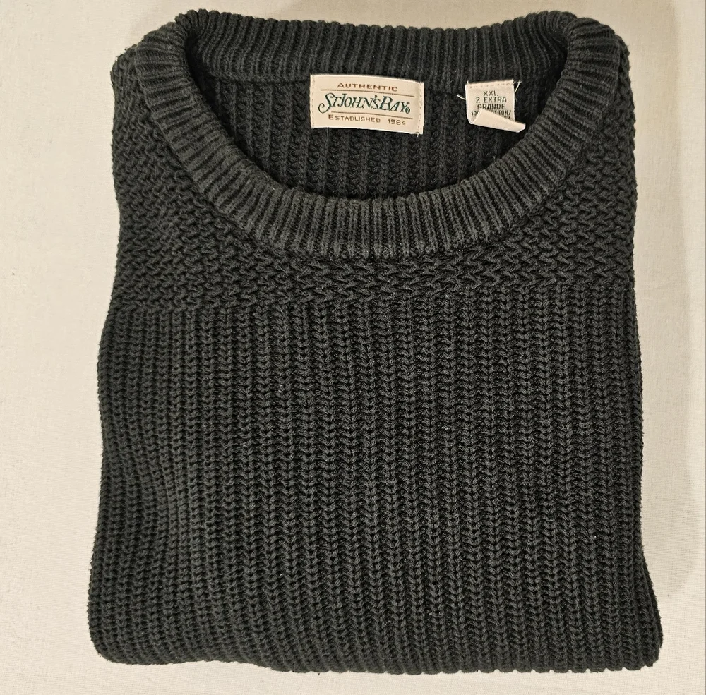 Vintage Aunthentic St. John's Bay Est. 1984 Men's Green Crewneck Sweater--XXL - Picture 3 of 8